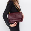 Saint Laurent Niki Burgundy Leather Medium Shoulder Bag