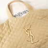 Saint Laurent Icare Beige Nubuck Suede Maxi Shopping Tote Bag