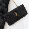 Saint Laurent Icare Woven Black Raffia Tote Bag