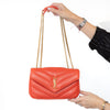 Saint Laurent Loulou Orange Leather Shoulder Bag
