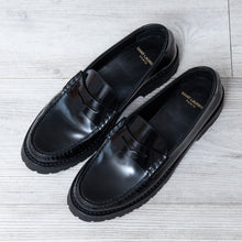  Saint Laurent Black Leather Loafers Size 39