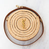 Saint Laurent Cassandre Round Raffia And Leather Crossbody Bag