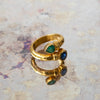 Sapphire and Emerald Torque Gold Ring Herestosecondlove