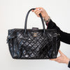 Chanel Portobello Black Glazed Leather Handbag