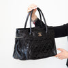 Chanel Portobello Black Glazed Leather Handbag