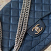 Chanel Blue Leather Single Flap Shoulder Bag