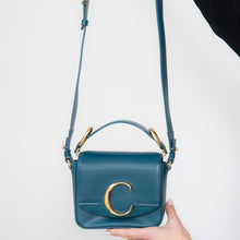  Chloe Petrol Blue Mini C Logo Crossbody Bag