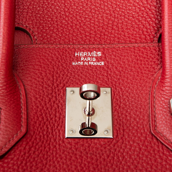 Hermes Birkin 35 Rouge Garance Veau Togo Leather With Palladium Hardware