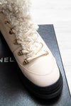 Chanel Cream Shearling Ankle Boots Size 39.5 - EVEYSPRELOVED