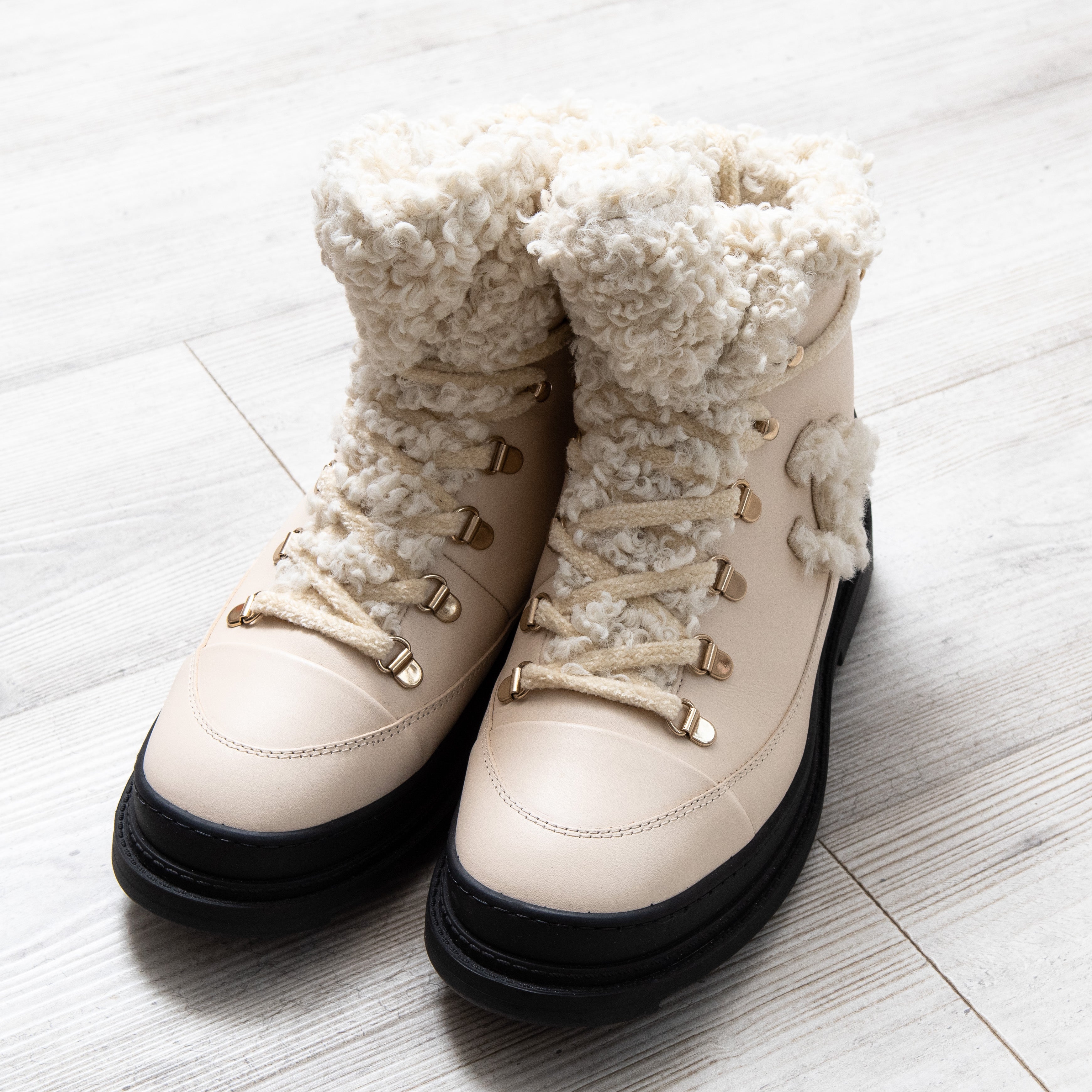 Chanel 2025 sheepskin boots