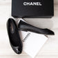 Chanel CC Flat Pumps Diamante Heel Detail