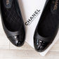 Chanel CC Flat Pumps Diamante Heel Detail