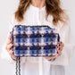 Chanel Mini Rectangular Navy And Blue Tweed  Bag