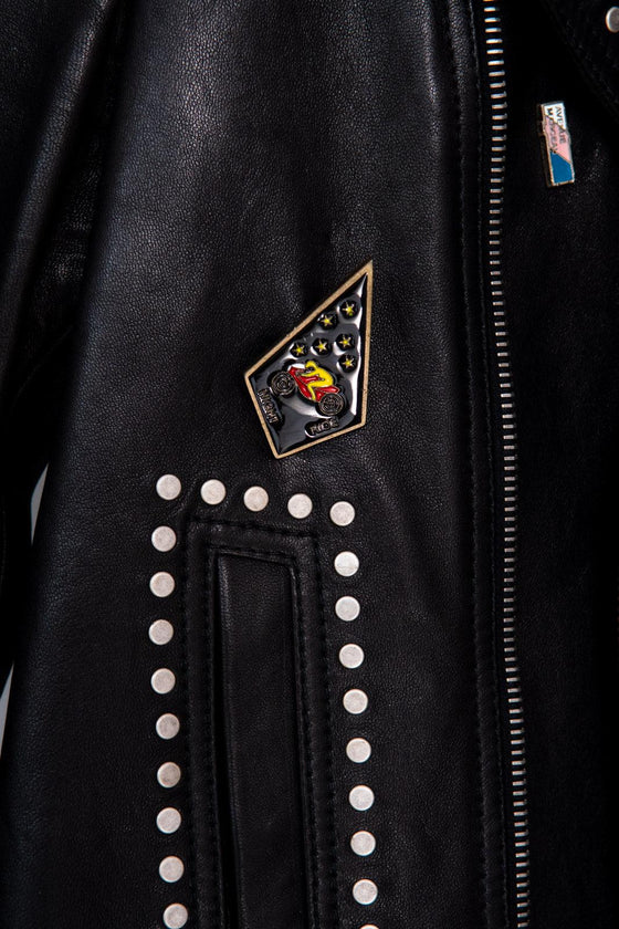 Saint Laurent Black Leather Biker Jacket Rare - EVEYSPRELOVED