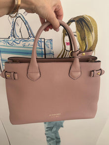  BURBERRY BANNER TOTE IN BLUSH GRAINED LEATHER