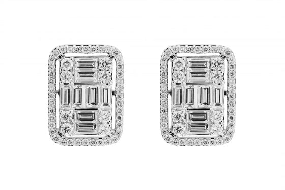 The Diamond Box Jewellery Sets 18ct White Gold Diamond Earring And Pendant Set 3.00ct