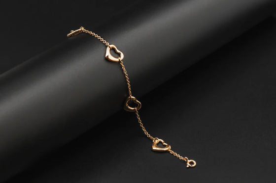 Tiffany & Co Elsa Peretti® Open Heart 18ct Yellow Gold Bracelet