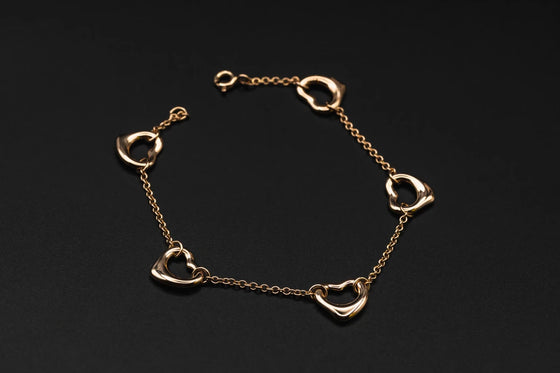 Tiffany & Co Elsa Peretti® Open Heart 18ct Yellow Gold Bracelet