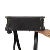 Chanel Vintage Black Leather Logo Shoulder Bag