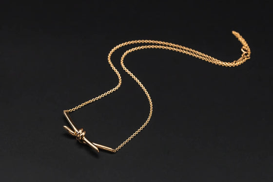 Tiffany & Co Knot Pendant Necklace In 18ct Rose Gold