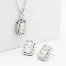  The Diamond Box Jewellery Sets 18ct White Gold Diamond Earring And Pendant Set 3.00ct