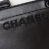 Chanel Vintage Black Leather Logo Shoulder Bag