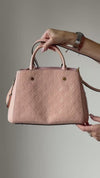 Louis Vuitton Pink Monogram Vernis Montaigne BB Bag And Wallet