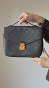 Louis Vuitton Black Pochette Metis Empreinte Leather Bag