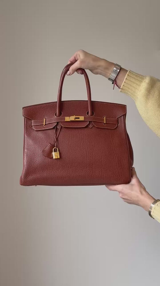 Hermes Birkin 35 In Sienne Togo Leather With Gold Tone Hardware