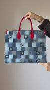 Louis Vuitton On The Go GM Patchwork Denim Tote Bag