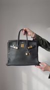 Hermes Birkin 35 In Black Veau Togo Leather With Gold Tone Hardware