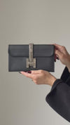 Hermes Black Swift Leather Jigé Élan 29 Touch Clutch Bag