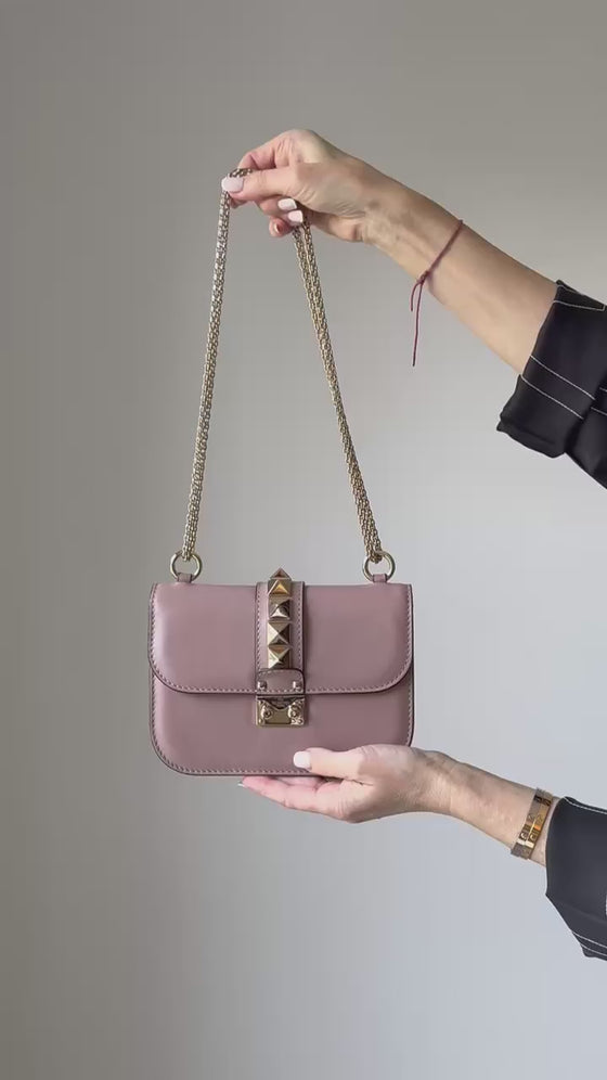 Valentino Garavani Rockstud Glamlock Blush Pink Bag