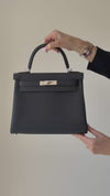 **UNUSED**  Hermès Kelly Retourne 28 Black Veau Togo Leather Bag 2026