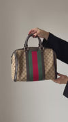 Gucci Vintage Web Canvas GG Boston Bowler Bag