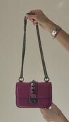 Valentino Garavani Magenta Pink Mini Rockstud Glam Lock Bag