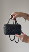 Chanel So Black Top Handle Vanity Case Bag