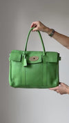 Mulberry Apple Green Leather Bayswater Tote Bag