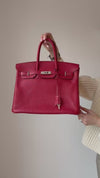 Hermes Birkin 35 Rouge Garance Veau Togo Leather With Palladium Hardware