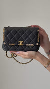 Chanel Paris Monaco Black Leather Seasonal Flap Bag