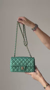 Chanel Mini Rectangular Metallic Green Leather Bag