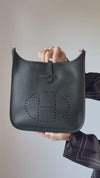 **UNUSED** Hermes Evelyne 29 Black Clemence Leather Crossbody Bag 2026