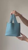 **UNUSED** Hermès  Picotin Lock 18 Bleu Jean Taurillon Clemence Leather Bag
