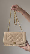 Chanel Diana Beige Leather Medium Flap Bag