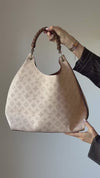 Louis Vuitton Carmel Cream Mahina Leather Hobo Bag.