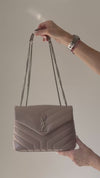 Saint Laurent Loulou  Beige Leather Shoulder Bag