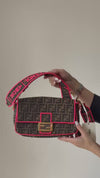 Fendi Baguette Brown FF Jacquard Shoulder Bag