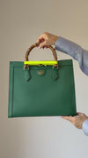 Gucci Diana Green Leather Tote Bag
