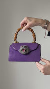 Gucci Mini Thiara Purple Crocodile Leather Top Handle Bag