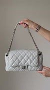 Chanel Metallic Silver Python Leather Shoulder Bag